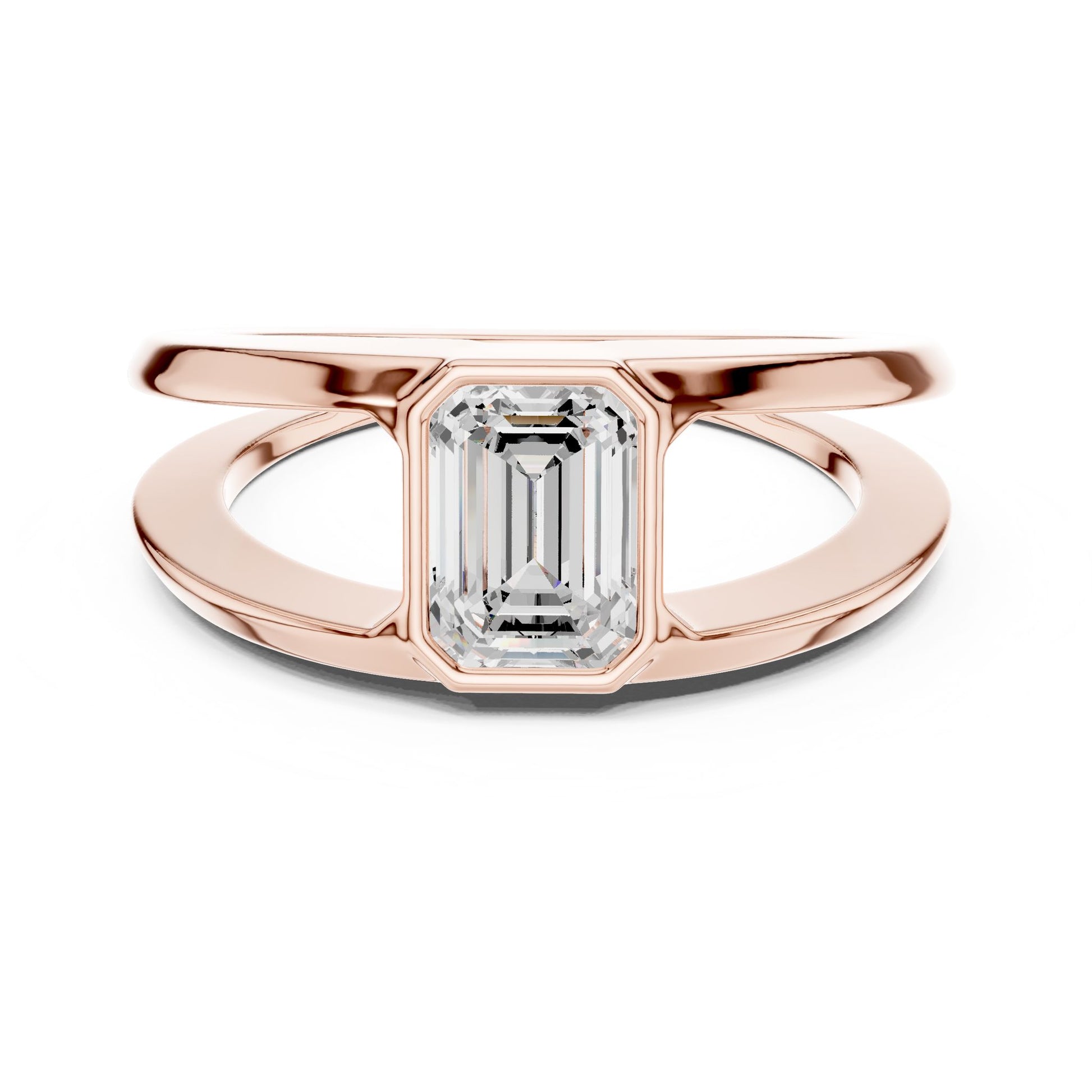 Men's Emerald Lab Grown Diamond Bypass Ring