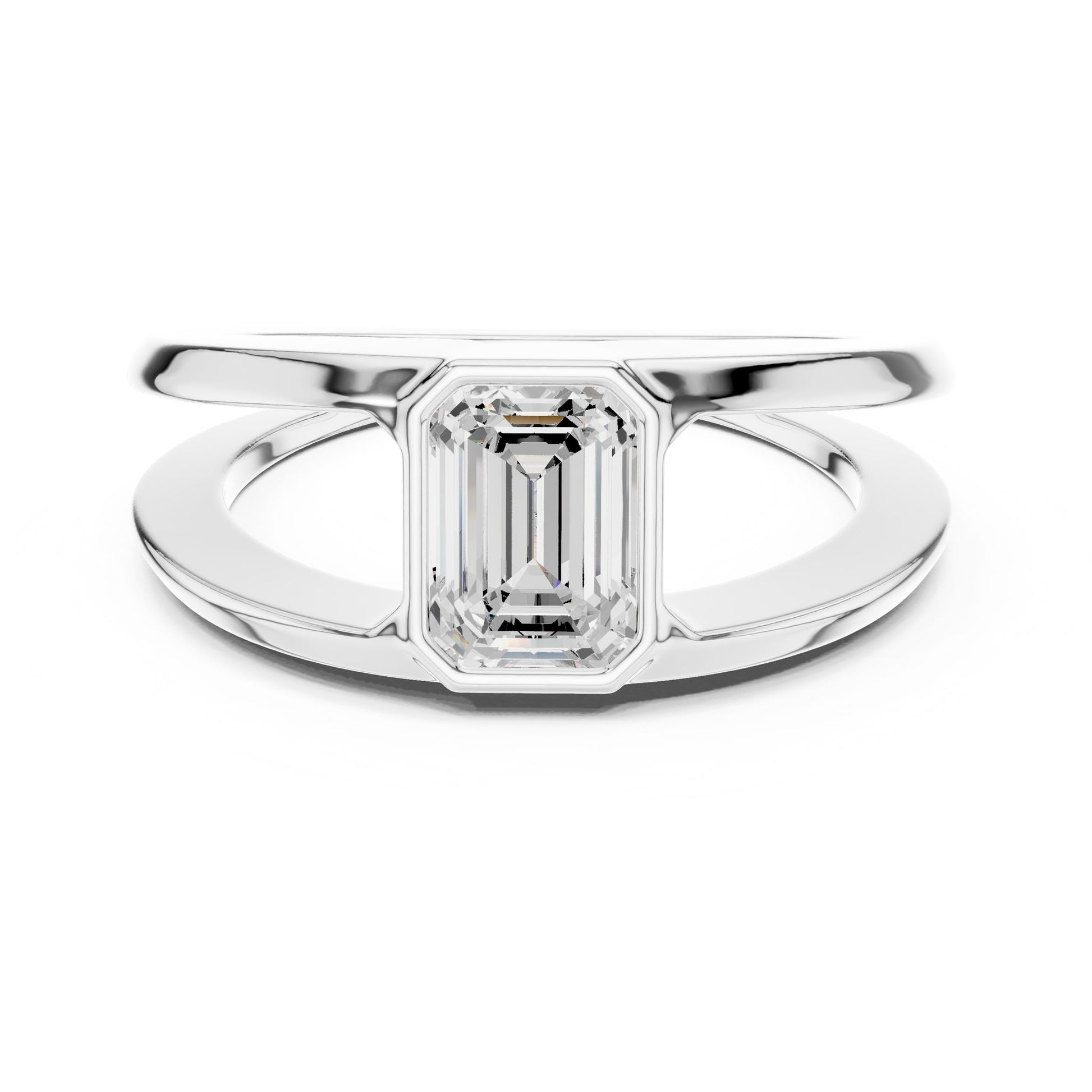 Men's Emerald Lab Grown Diamond Bypass Ring