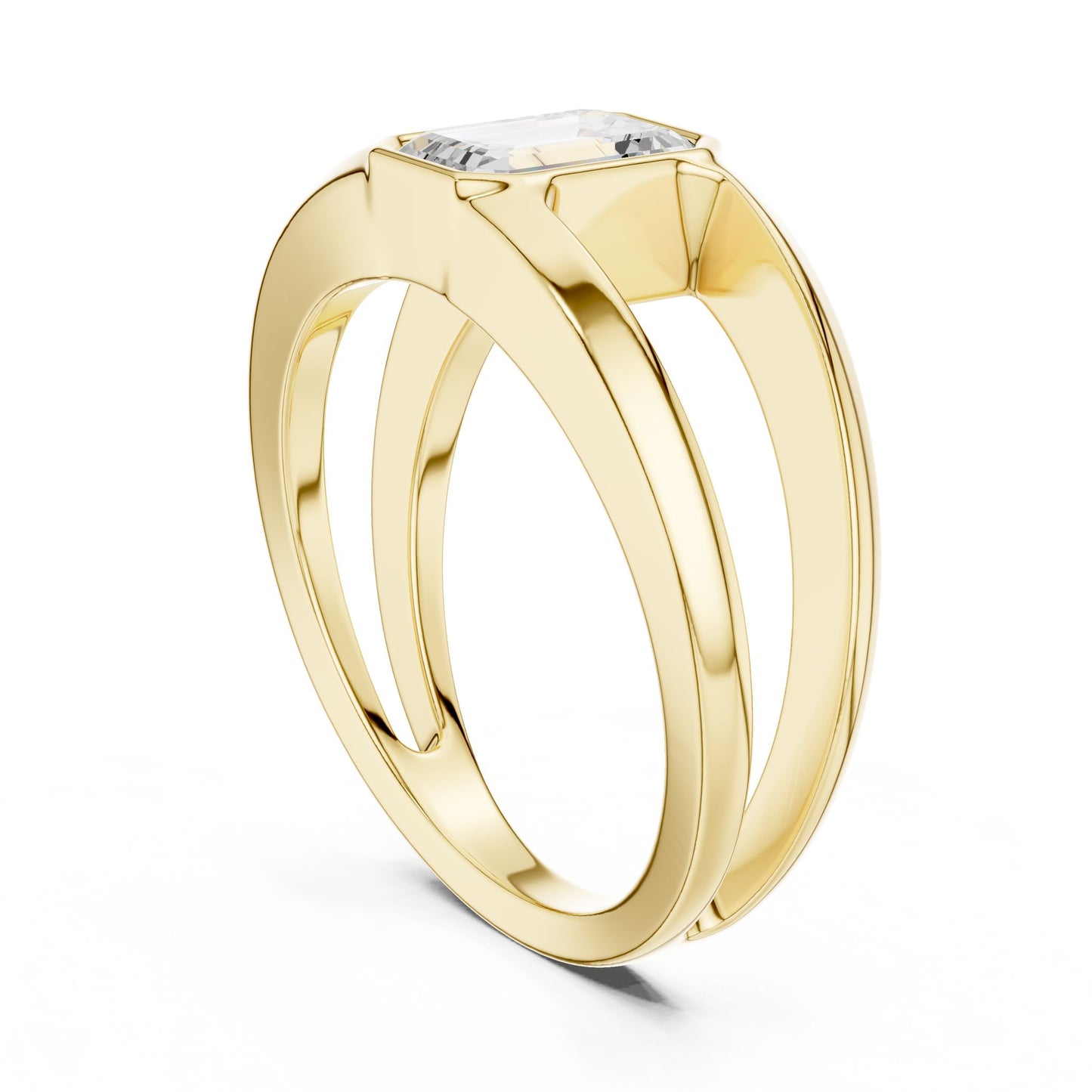Men's Emerald Lab Grown Diamond Bypass Ring