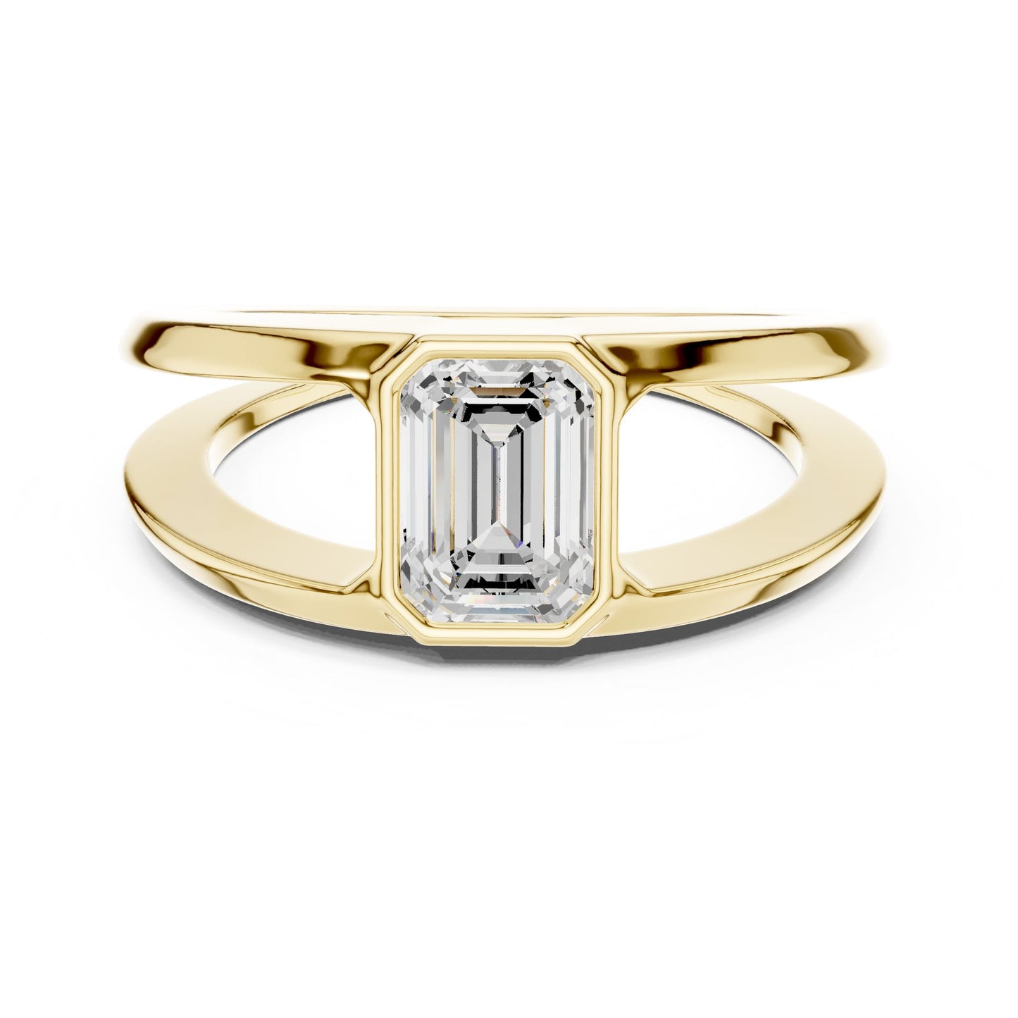 Men's Emerald Lab Grown Diamond Bypass Ring