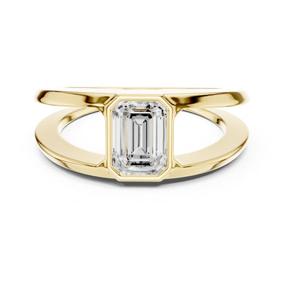 Men's Emerald Lab Grown Diamond Bypass Ring