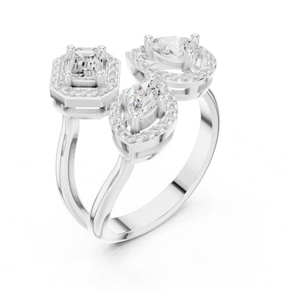 Emerald Lab Grown Diamond Cluster Engagement Ring