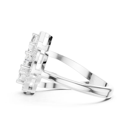 Emerald Lab Grown Diamond Cluster Engagement Ring