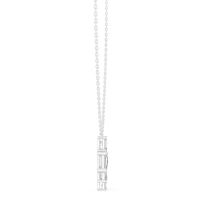 Emerald Lab Grown Diamond Cluster Pendant
