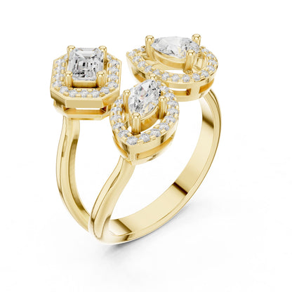 Emerald Lab Grown Diamond Cluster Engagement Ring