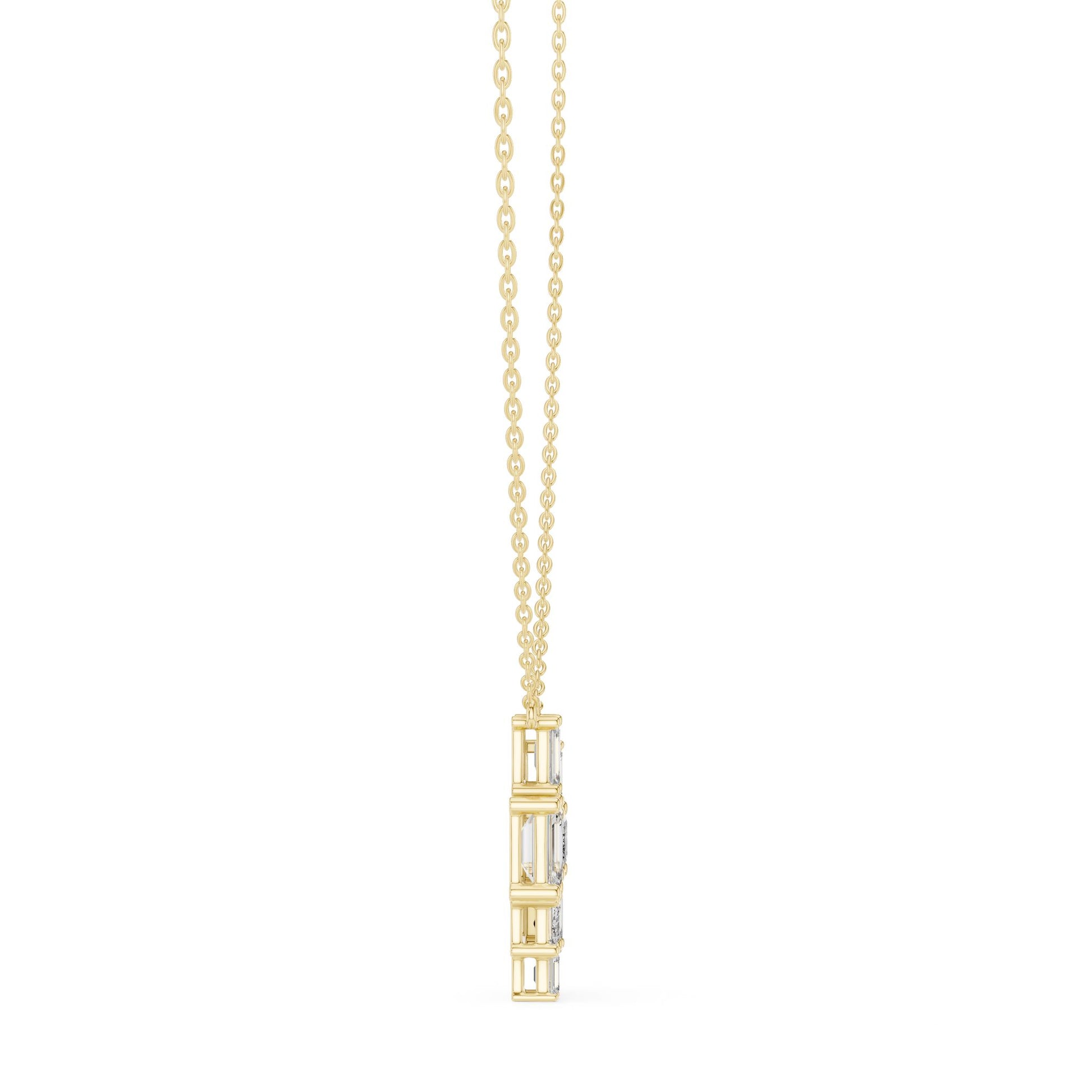 Emerald Lab Grown Diamond Cluster Pendant