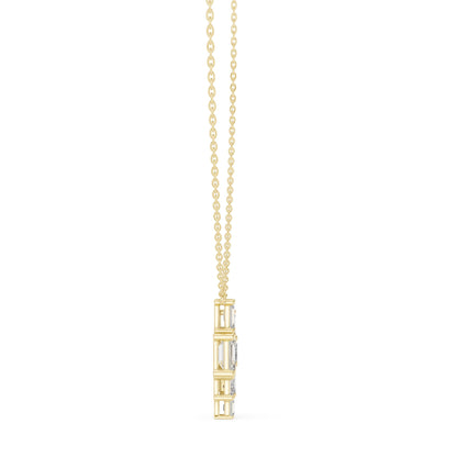 Emerald Lab Grown Diamond Cluster Pendant
