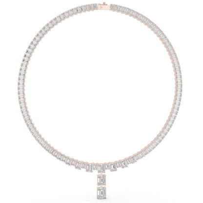 Emerald Lab Grown Diamond Halo Pendant