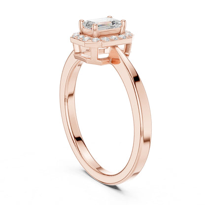 Emerald Lab Grown Diamond Halo Engagement Ring