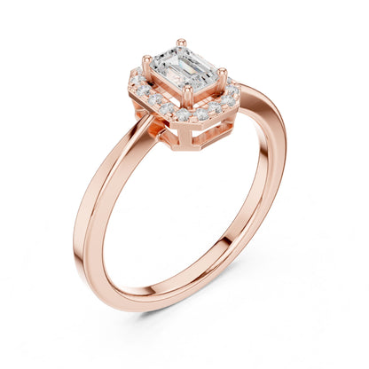 Emerald Lab Grown Diamond Halo Engagement Ring