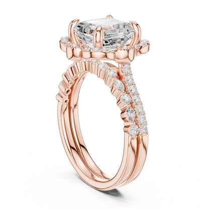 Emerald Lab Grown Diamond Halo Engagement Ring