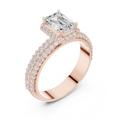 Emerald Lab Grown Diamond Halo Engagement Ring