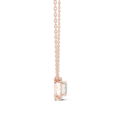 Emerald Lab Grown Diamond Halo Pendant