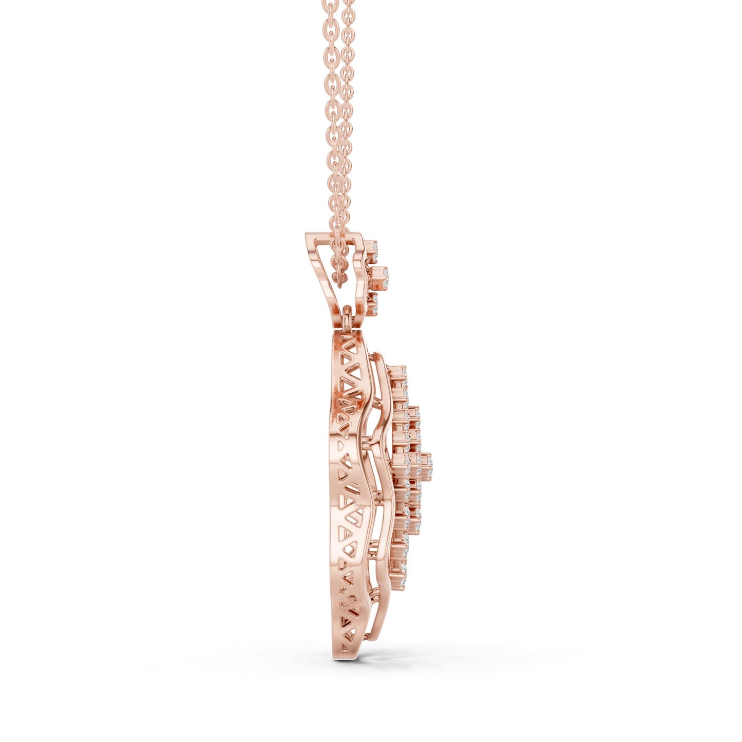 Emerald Lab Grown Diamond Halo Pendant