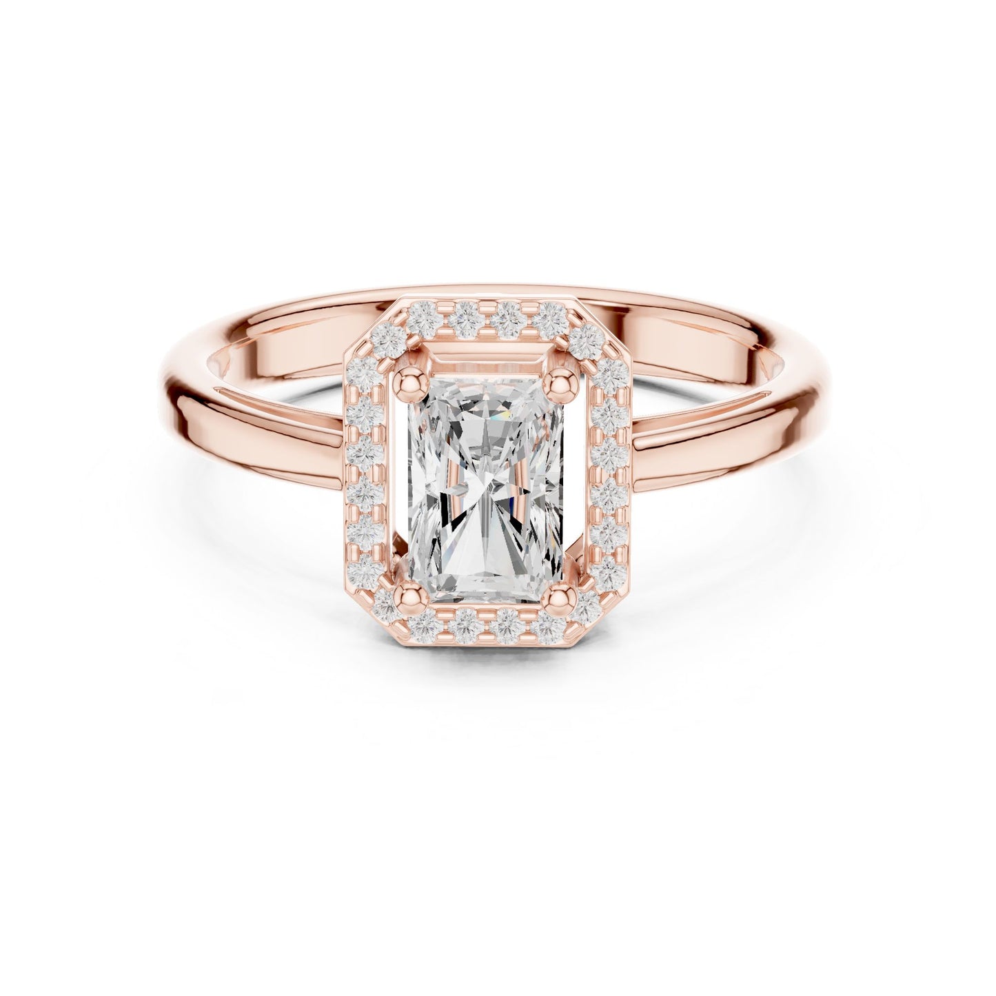 Emerald Lab Grown Diamond Halo Engagement Ring