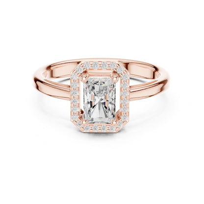 Emerald Lab Grown Diamond Halo Engagement Ring