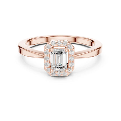 Emerald Lab Grown Diamond Halo Engagement Ring