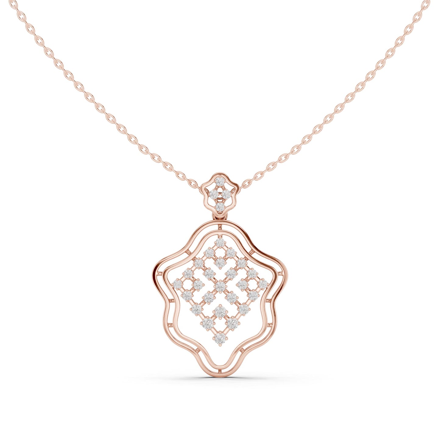 Emerald Lab Grown Diamond Halo Pendant