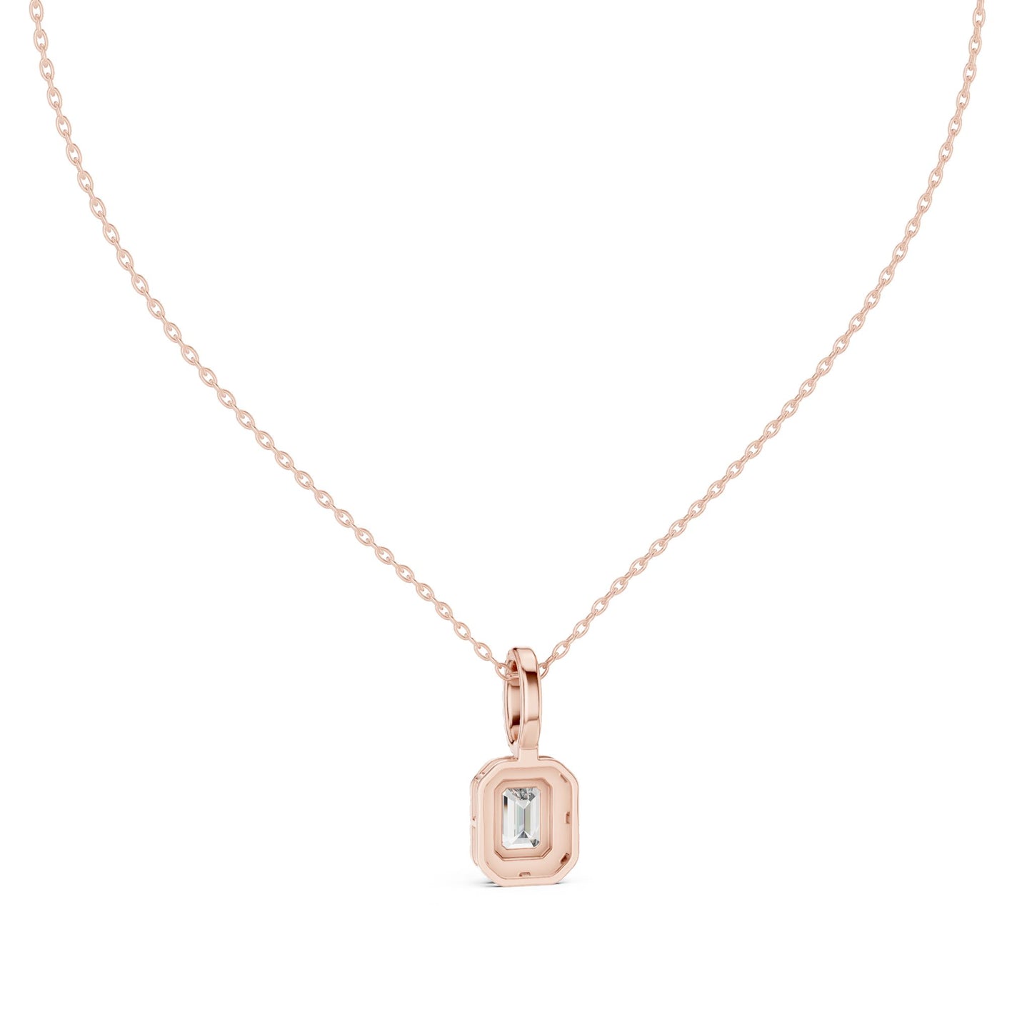 Emerald Lab Grown Diamond Halo Pendant