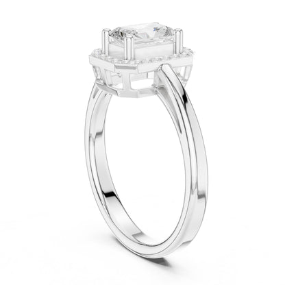 Emerald Lab Grown Diamond Halo Engagement Ring