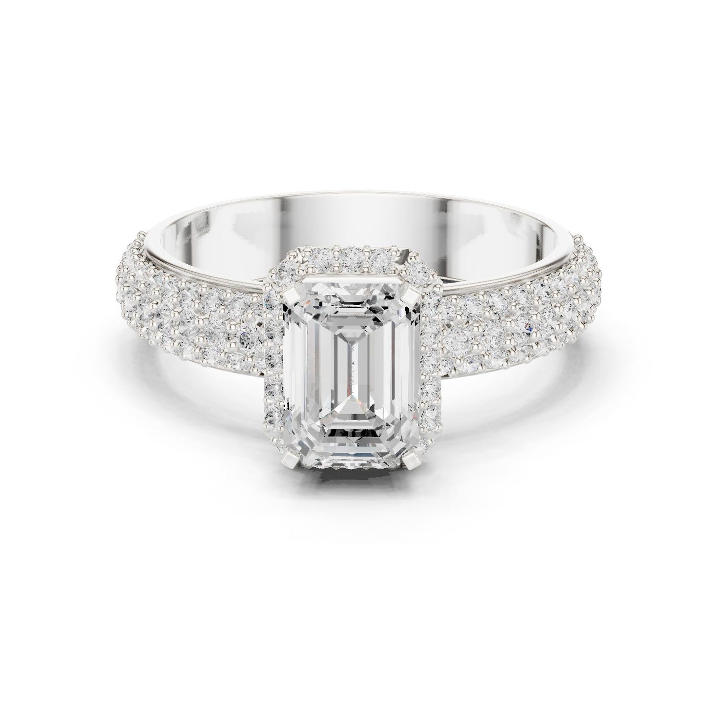 Emerald Lab Grown Diamond Halo Engagement Ring