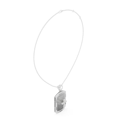 Emerald Lab Grown Diamond Halo Pendant