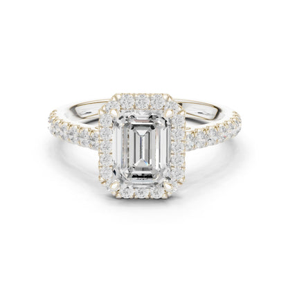 Emerald Lab Grown Diamond Halo Engagement Ring