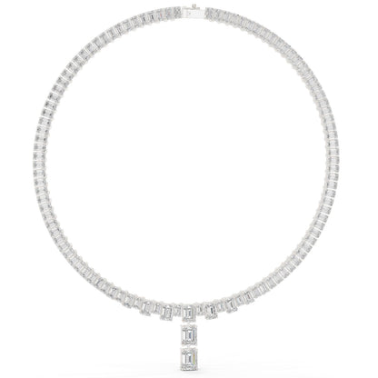 Emerald Lab Grown Diamond Halo Pendant