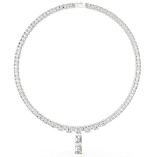 Emerald Lab Grown Diamond Halo Pendant