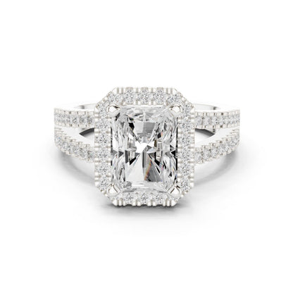 Emerald Lab Grown Diamond Halo Engagement Ring