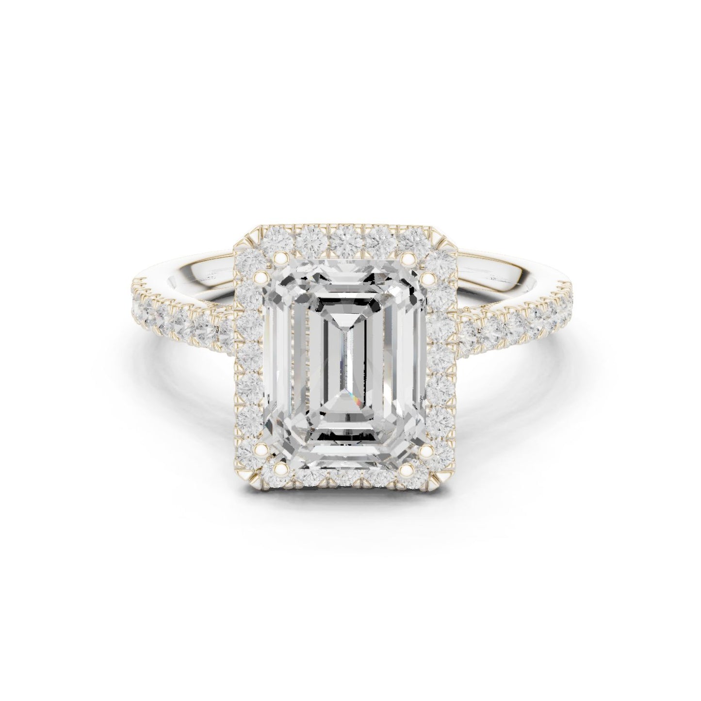 Emerald Lab Grown Diamond Halo Engagement Ring