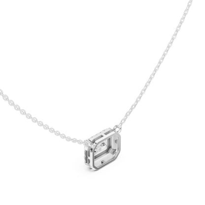 Emerald Lab Grown Diamond Halo Pendant