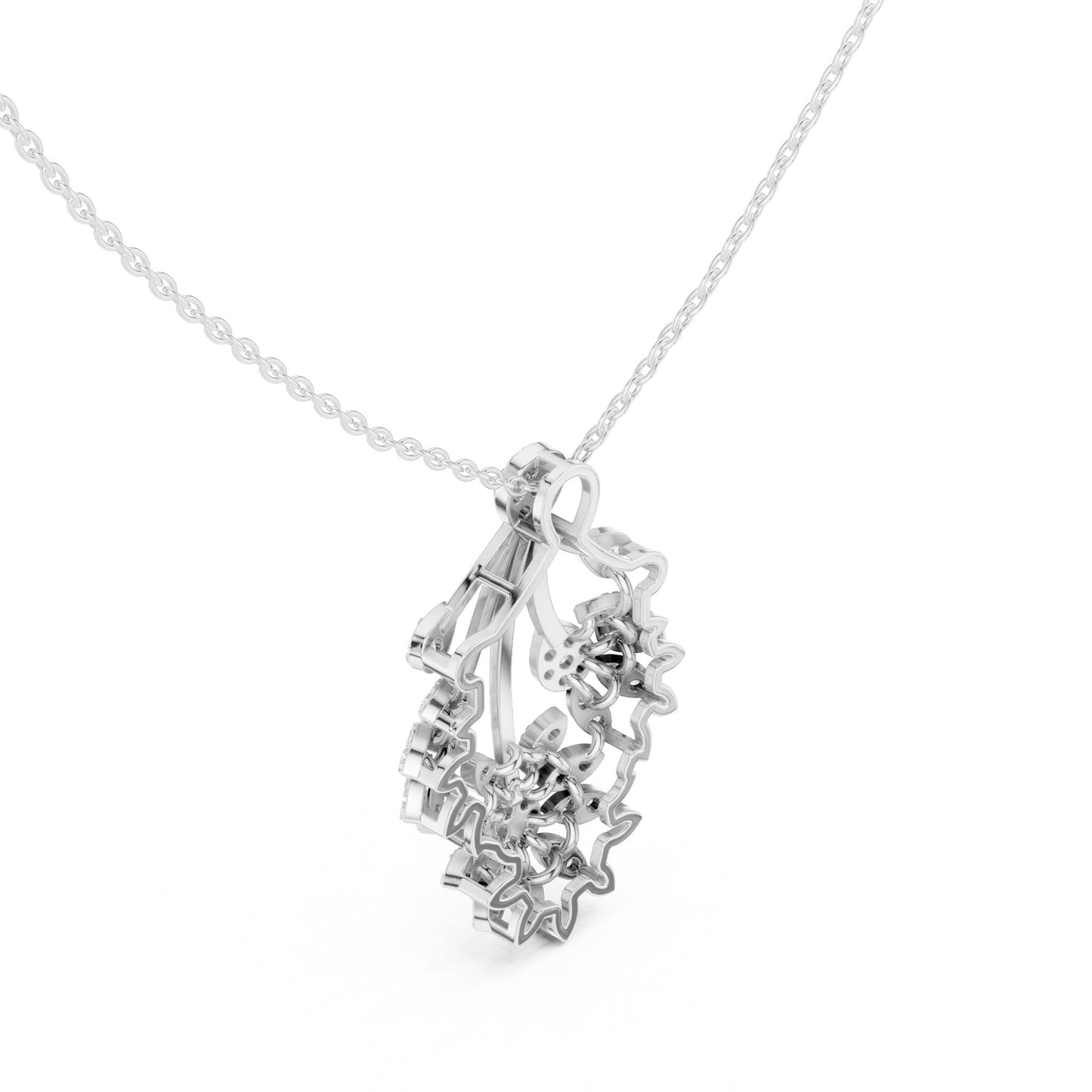 Emerald Lab Grown Diamond Halo Pendant