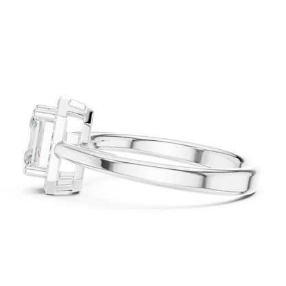 Emerald Lab Grown Diamond Halo Engagement Ring