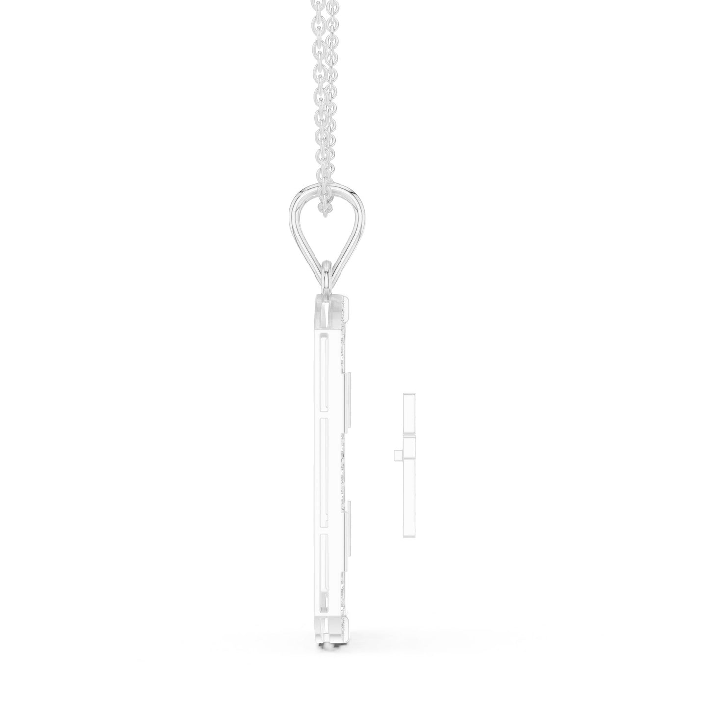 Emerald Lab Grown Diamond Halo Pendant