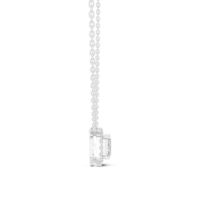 Emerald Lab Grown Diamond Halo Pendant