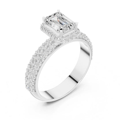 Emerald Lab Grown Diamond Halo Engagement Ring