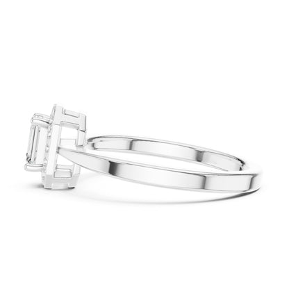 Emerald Lab Grown Diamond Halo Engagement Ring
