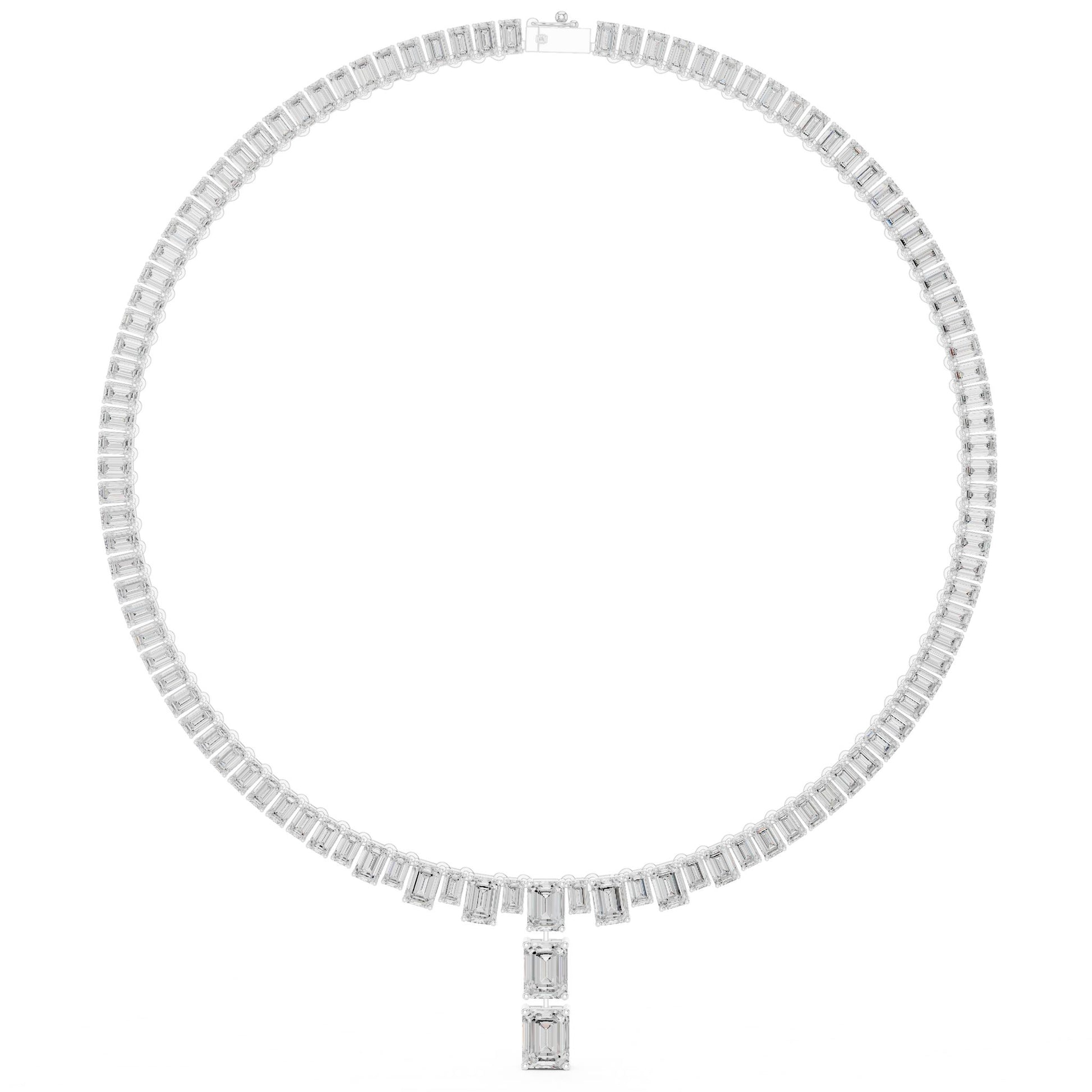 Emerald Lab Grown Diamond Halo Pendant