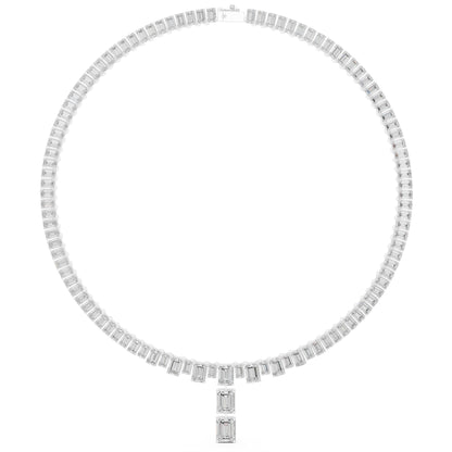 Emerald Lab Grown Diamond Halo Pendant