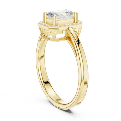 Emerald Lab Grown Diamond Halo Engagement Ring