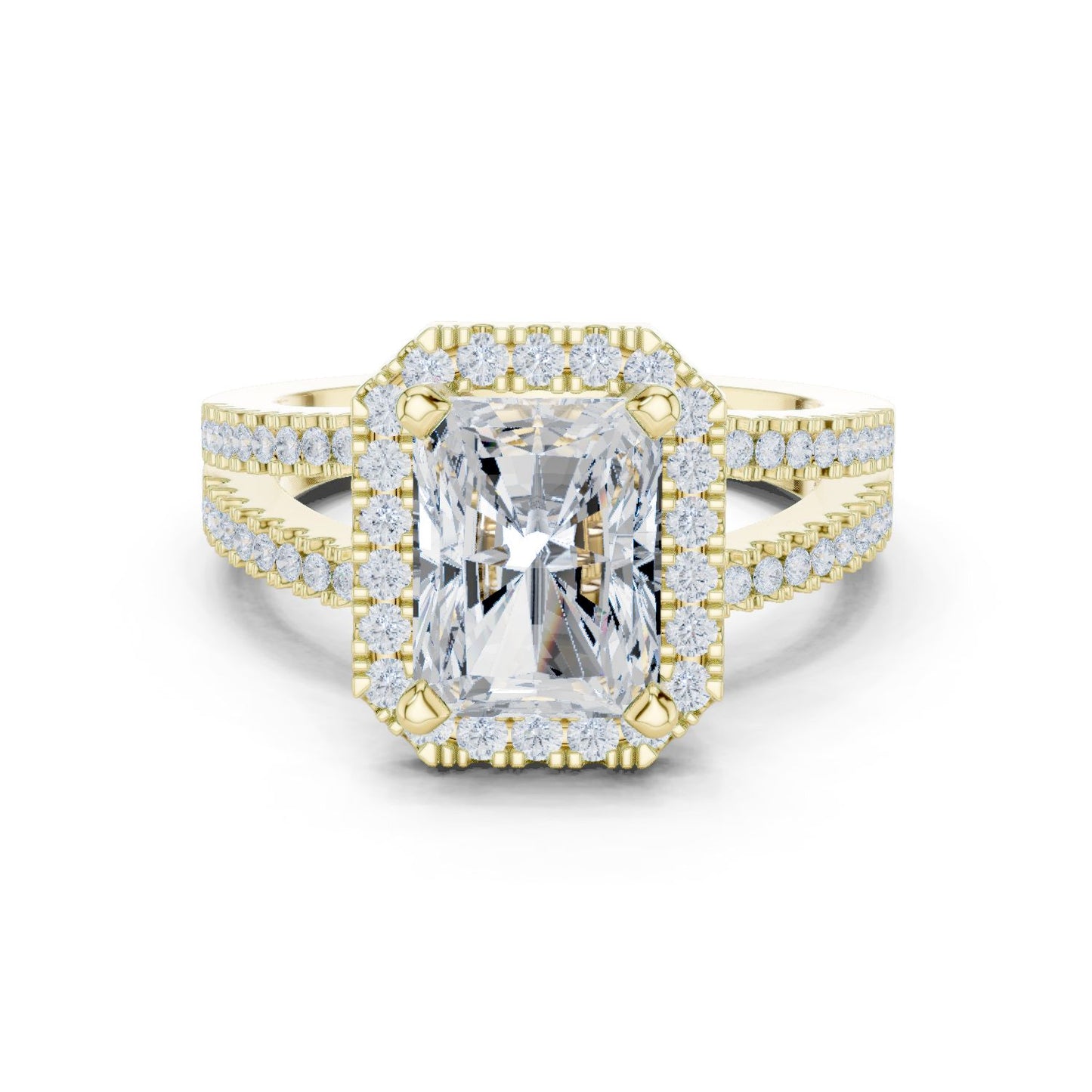 Emerald Lab Grown Diamond Halo Engagement Ring