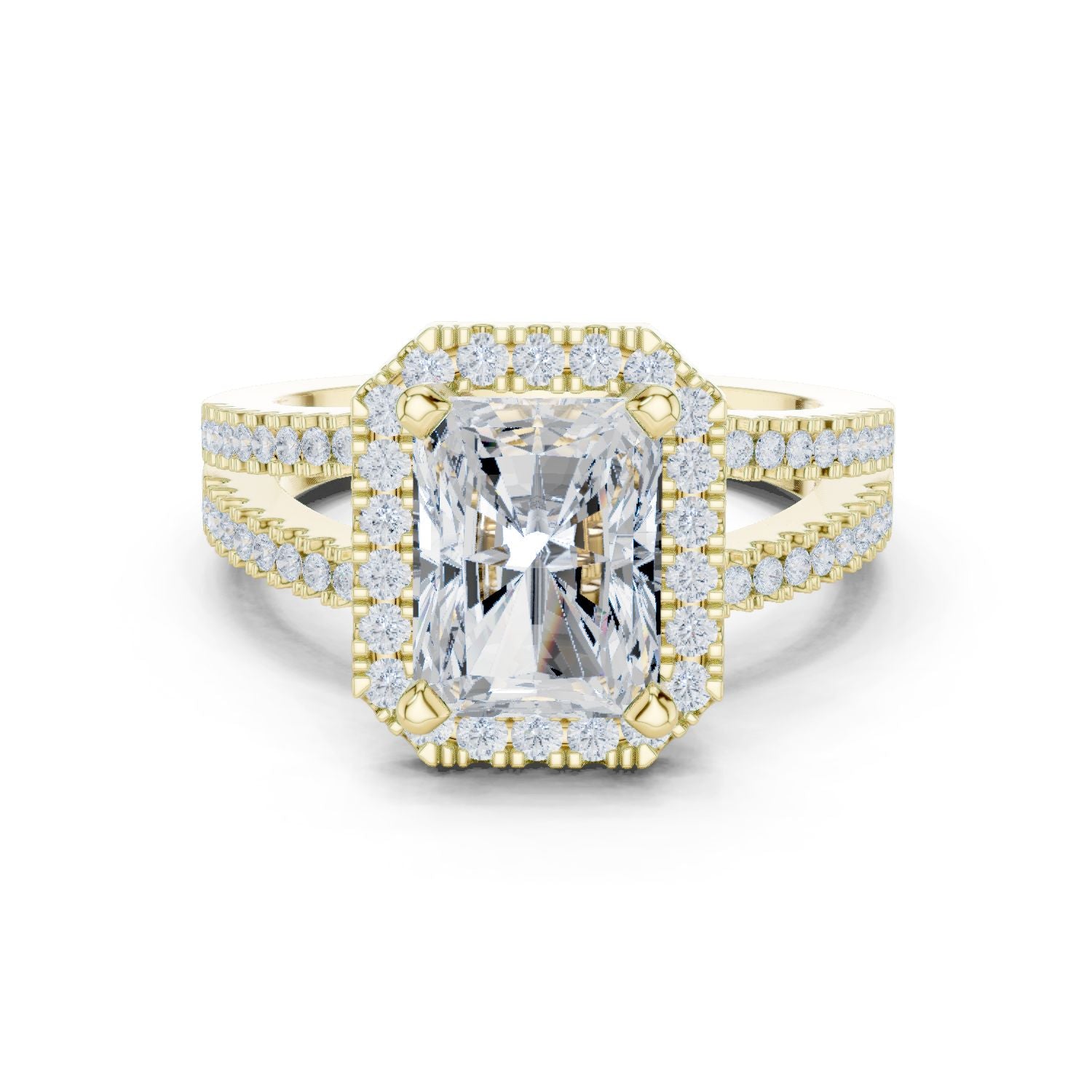 Emerald Lab Grown Diamond Halo Engagement Ring
