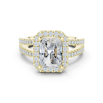 Emerald Lab Grown Diamond Halo Engagement Ring