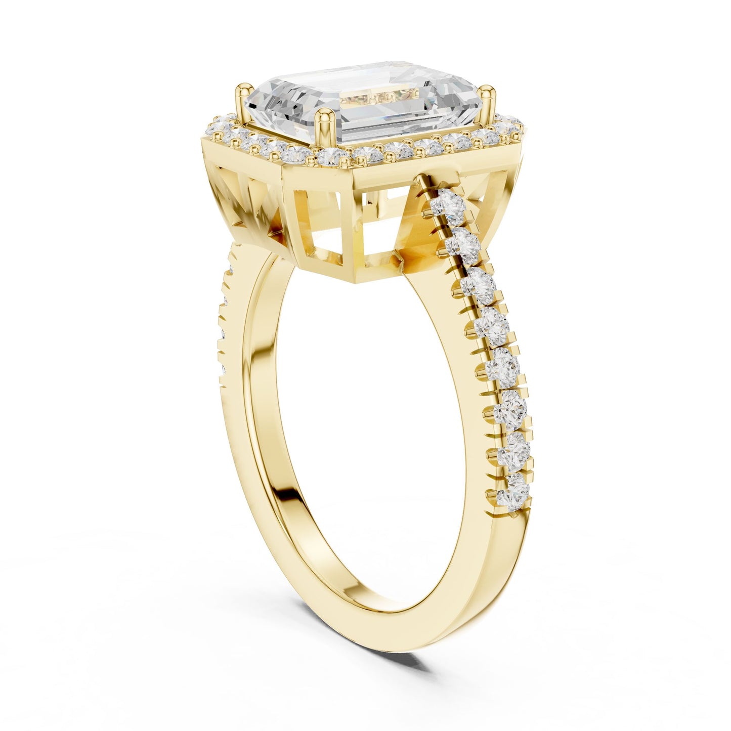 Emerald Lab Grown Diamond Halo Engagement Ring