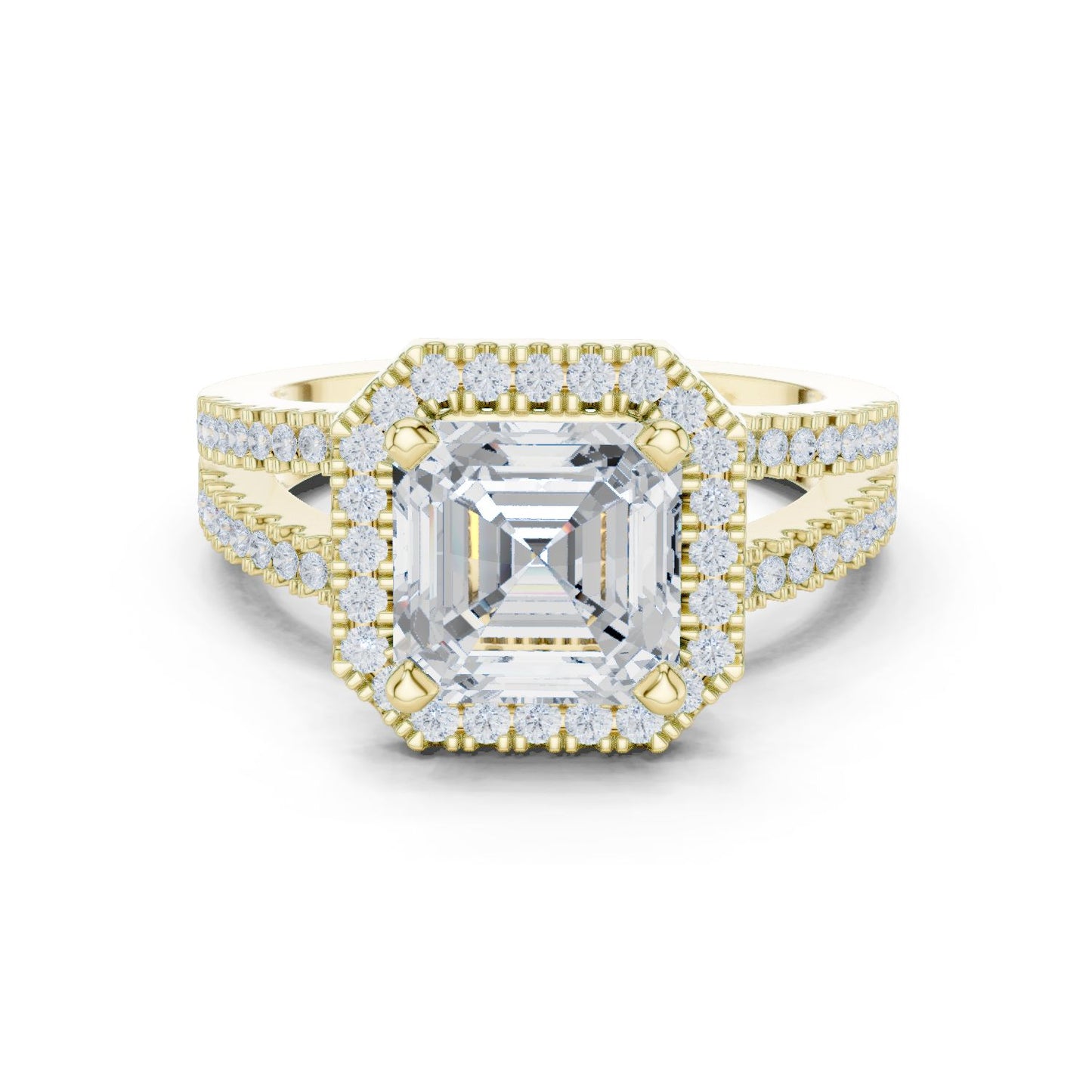 Emerald Lab Grown Diamond Halo Engagement Ring