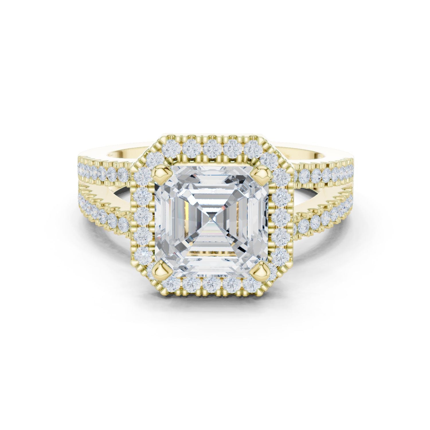 Emerald Lab Grown Diamond Halo Engagement Ring