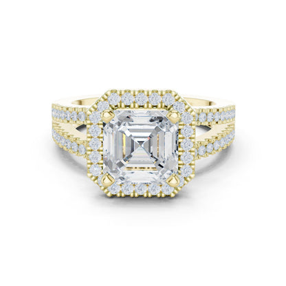 Emerald Lab Grown Diamond Halo Engagement Ring