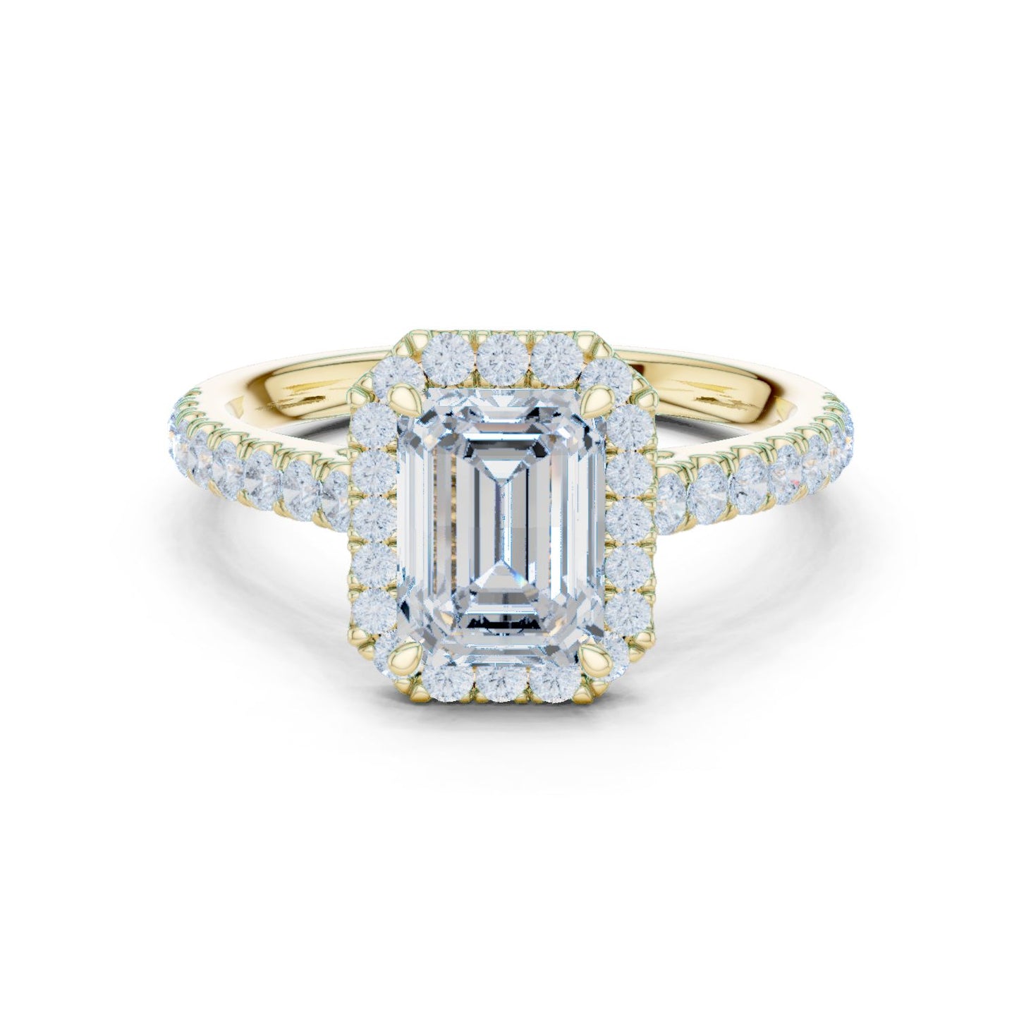 Emerald Lab Grown Diamond Halo Engagement Ring
