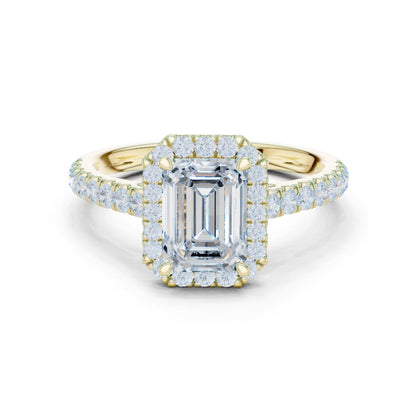 Emerald Lab Grown Diamond Halo Engagement Ring